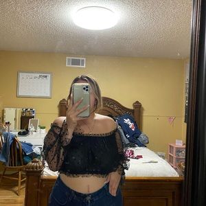 Off the shoulder ruffle top